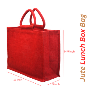 Bolsa de almuerzo de yute resistente con asa de lona fuerte y cremallera suave - Product Image 5