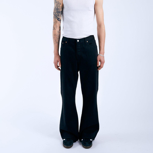 Hot Sale Men’s Black Boot Cut Washed Denim Jeans Stonewash <b>Hip</b> Hop Street Style Fashion Casual Designer Long Pants High Quality - Product Image 2