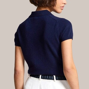 Polo de golf personnalisé pour femme, en coton respirant tricoté, léger, col rabattu, coupe courte, idéal pour l'été - Product Image 4