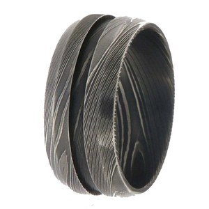 Anillo de Acero de Damasco Hecho a Mano, Joyería de Boda Personalizada con Acabado Duradero, Anillo Moderno de Acero de Damasco - Product Image 6