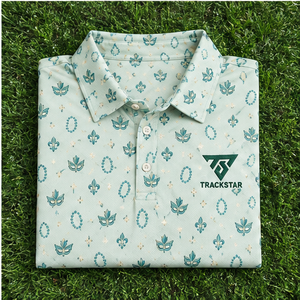 Camisa Polo Trackstar para Hombre, Color Verde Menta, con Estampado de Máscara de Carnaval, Manga Corta, Cuello con Botones, Camisa de Golf, Logotipo Personalizado - Product Image 6