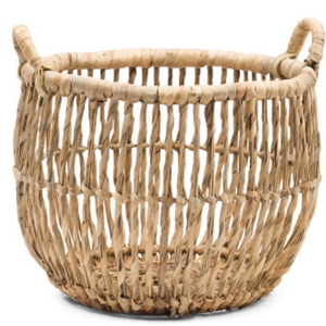 Panier à linge durable pour la maison avec poignées de bonne qualité, fait à la main, grand panier de rangement tissé à la main en jacinthe d'eau - Product Image 2