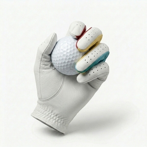 Gant de golf sportif en cuir Cabretta personnalisé de qualité supérieure, main gauche, prise souple, fentes pour les doigts, fermeture auto-agrippante, logo personnalisé, usine OEM ODM - Product Image 4