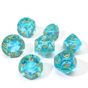 High quality stone <b>dice</b> crystal Aqua Glass crystal reiki healing gemstones Engraved custom <b>dice</b> set Vikings - Product Image 6