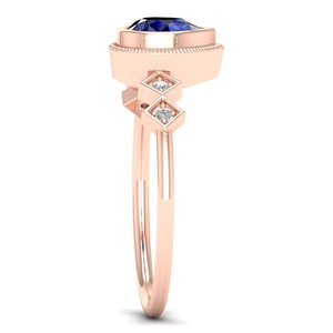 Anillos de compromiso REYES con delicada piedra de zafiro azul, anillos de boda de plata de ley 925 con moissanita para mujer, regalos de aniversario - Product Image 3