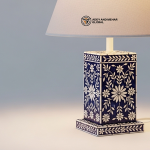 Lanterne de table artisanale en os incrusté avec motif floral, lampe de chevet de luxe en mosaïque, art indien traditionnel, décoration de bureau - Product Image 6