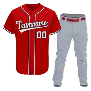Uniforme de Béisbol Personalizado OEM, Uniforme de Softbol con Logotipo y Nombre Impresos por Sublimación, Jersey Personalizado Unisex Cosido y Transpirable - Product Image 2