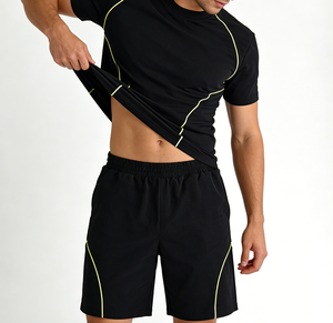 Conjunto Deportivo Personalizado con Logotipo, Camiseta y Pantalones Cortos para Hombre, Traje de Verano para Correr, Conjunto de Pantalones Cortos Holgados para Hombre - Product Image 4