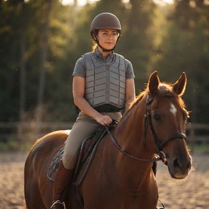 Chaleco de Seguridad Acolchado para Montar a Caballo, Chaleco Protector Ecuestre con Cremallera Frontal y Cordones Laterales Ajustables - Product Image 5