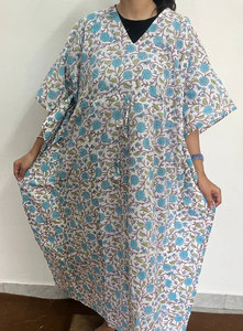 Elegante Vestido Kaftan de Algodón Estampado con Silueta Relajada para Comodidad y Elegancia Diarias - Product Image 4
