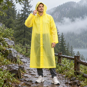 Imperméable réutilisable en EVA pour adulte, imperméable d'urgence à capuche long et léger pour les voyages en plein air, le camping et la randonnée - Product Image 2