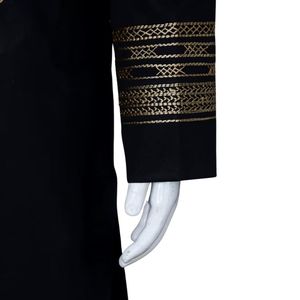 Robe afghane pour homme en coton mélangé de luxe, design noir et or, confortable, modèle signature. - Product Image 3