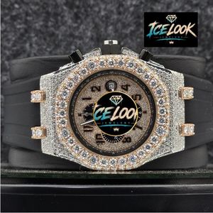 นาฬิกา ICELOOK หรูหราประดับเพชร ขนาด 45 มม. ตัวเรือนสแตนเลสสตีล ระบบควอตซ์ สายขนาด 20 มม. กระจกแซฟไฟร์ สำหรับเด็ก - Product Image 5