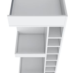 White <b>Corner</b> <b>Bar</b> Cabinet with Wine Rack and Open Shelf Elegant Home <b>Bar</b> Furniture - Product Image 3