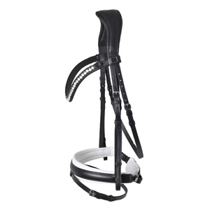 Brida acolchada de cuero inglés hecha a mano de calidad superior con banda de cejas de cristal duradera Proveedor superior Fabricante y mayorista - Product Image 4
