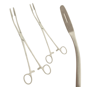 Pinzas Curvas de Acero Inoxidable GROSS-MAIER de 265 mm, Pinzas de Esponja con Mecanismo de Trinquete, Instrumentos Quirúrgicos Básicos Rectos, Manuales, Reutilizables, con Certificación CE - Product Image 1