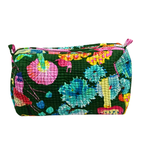 Ensemble de 3 sacs à cosmétiques Vibrant Mushroom Block Print Green Sustainable-Eco-Friendly Case Collection - Product Image 4