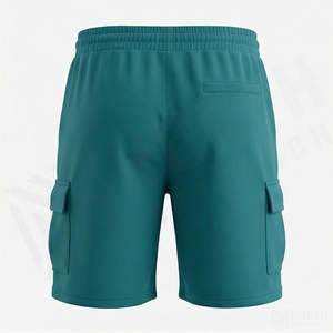 Wholesale Men's Solid High Street Style Cargo Shorts Elastic Waist Polyester/Cotton Fleece Fabric Quick Dry Gym Running Pockets - Product Image 2