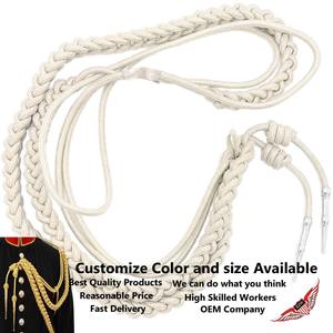 Aiguillette de seda plateada, etiquetas de barril de mylar plateado cromado, bandas para hombro derecho - Product Image 4