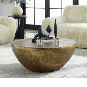 Table d'appoint en aluminium de haute qualité, mobilier de qualité supérieure, table d'appoint en métal pour hôtel, maison, salon, ottoman, laiton - Product Image 4