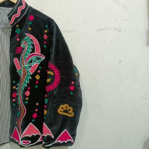 Exclusive Special Occasions Dragon Motif Embroidered Bohemian Boho Style Coat Handmade <b>Velvet</b> Suzani Jacket Halloween Gifts - Product Image 6