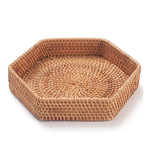 Bandeja de Servir Rústica de Lujo de Ratán, Hecha a Mano, con Asa de Madera Natural, Organizador de Aperitivos y Té, Calidad Premium para Mesa de Comedor en el Hogar - Product Image 5