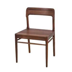 Chaise de salle à manger classique en bois massif d'acajou avec dossier à lattes verticales, siège ergonomique pour cuisine, restaurant professionnel et café - Product Image 5