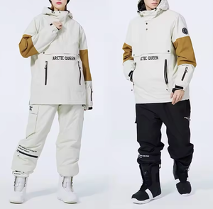 เสื้อแจ็คเก็ตสกีและสโนว์บอร์ดดีไซน์ใหม่ กันลม พร้อมซิปปิดและลายพิมพ์ สำหรับกีฬากลางแจ้งในฤดูหนาว - Product Image 1