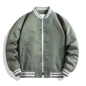 Chaqueta Cortavientos para Hombre, Estilo Parka, Color Sólido, Cierre Completo, Chaqueta Bomber, Chaqueta Varsity de Béisbol, Ropa Urbana - Product Image 5
