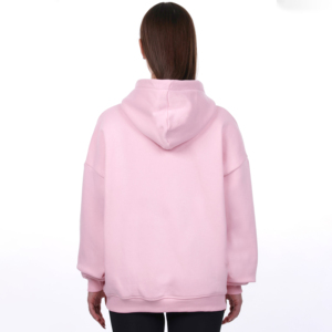 Sweat à capuche zippé surdimensionné personnalisé pour femme en molleton de coton uni, finition délavée, ornements en strass, manches longues - Product Image 3