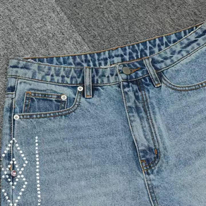 Shorts en jean tissé sport pour homme, déchirés, sur mesure, séchage rapide, respirants, été, avec poche latérale - Product Image 6