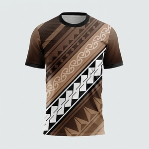 Camiseta de Manga Corta para Hombre, Cuello Redondo, Corte Regular, Diseño Tribal, Patrón Sólido, Secado Rápido, Transpirable, Precio al por Mayor - Product Image 3