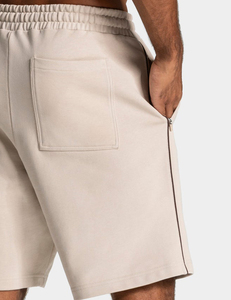 Pantalones Cortos Deportivos para Hombre al por Mayor, Color Azul Azur con Líneas en Contraste, Felpa de Algodón Grueso, Transpirables, con Logotipo Personalizado, OEM y ODM - Product Image 4