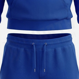 Conjunto Deportivo Informal para Hombre con Capucha Azul, Pantalón Largo, Diseño con Estampado Frontal, Cierre con Cordón y Bolsillos Laterales - Product Image 5