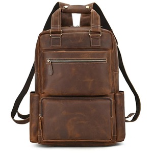 High Quality Genuine Leather Bohemian Square Men's Waterproof Backpack for Student Daily Use - Product Image 3