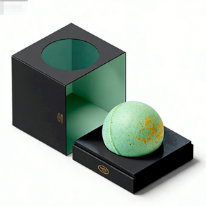 Boîte cadeau en carton recyclé écologique, faite à la main et personnalisée, pour un seul bombes de bain, réutilisable, pour l'emballage des bombes de bain - Product Image 2