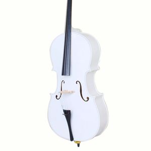 Cello professionnel 4/4 fait main avec accessoires en ébène, archet en bois, colophane, chevalet et sac blanc - Product Image 2