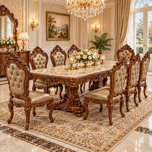 Ensemble de salle à manger traditionnel finition mate 8 places, table et chaises modernes en teck massif, durable, achat en ligne Canada - Product Image 2