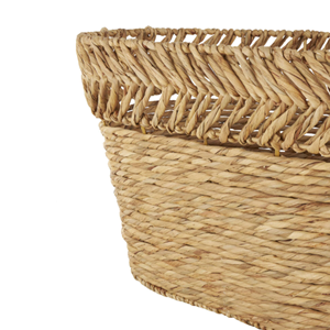 Convenient Water Hyacinth <b>Storage</b> <b>Basket</b>, Hand Woven <b>Storage</b> Hamper With Handle Premium Handcrafted Home Decor From Vietnam - Product Image 3