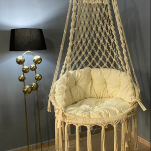 <b>Macrame</b> Hammock Chair Swing, Boho Indoor Porch Decor, Swing - Product Image 1