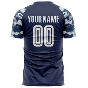 เสื้อฟุตบอลแบบสั่งทำคุณภาพสูงสุด ชุดยูนิฟอร์มฟุตบอลสำหรับทุกเพศ ผลิตจากโพลีเอสเตอร์ 100% แห้งเร็ว ยืดหยุ่น คอวี - Product Image 3