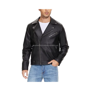 Veste de moto motard pour hommes de haute qualité en cuir véritable Service de logo personnalisable étanche à l'eau et au vent - Product Image 1