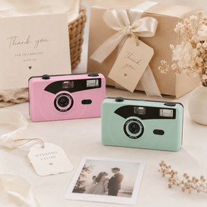 Appareil photo argentique compact 35 mm coloré pour cadeau de mariage, piles AA, mise au point fixe, en plastique, automatique, à usage unique, rose, vert menthe, violet - Product Image 1