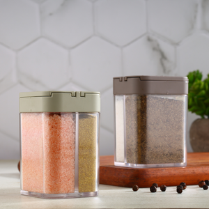 Durable plastic salt and pepper <b>box</b> with flip lid compact dual seasoning <b>container</b> for kitchen dining table use - Product Image 4