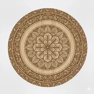 Sous-verres texturés bohèmes en bois d'acacia écologique faits à la main, couleur ambre clair naturel - Vente en gros - Product Image 3