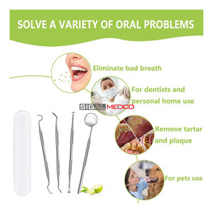 Professional German Stainless Steel Manual Dental <b>Tools</b> Oral Care Hygiene 4pcs Ergonomic <b>Teeth</b> <b>Cleaning</b> Set Tartar Plaque - Product Image 5