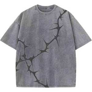 High Quality Custom Heavy <b>Weight</b> 100% Cotton Solid Acid Washed Eco-Friendly Breathable Anti-Wrinkle Men's Acid Wash T Shirts - Product Image 1