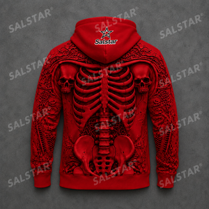 Sweat à capuche personnalisé en polyester premium avec sublimation 3D squelette gothique pour fête d'Halloween, pour hommes et femmes, fourniture d'usine - Product Image 4