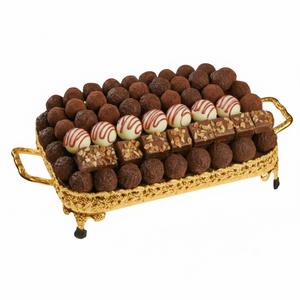 Plateau à chocolat en métal doré de qualité supérieure, élégant pour servir des friandises lors de mariages et de fêtes, plateau décoratif pour chocolat en vente - Product Image 4