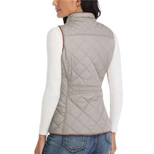 Unisex <b>Quilted</b> Sleeveless <b>Gilet</b> Vest Solid Color Windproof Fleece Autumn Outerwear with Zippered Pockets - Product Image 6
